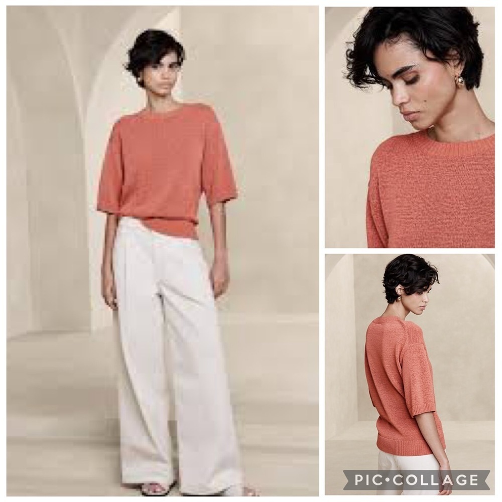 Banana Republic Slouchy Crew Neck Elbow Length Sleeves Knit sweater size Small